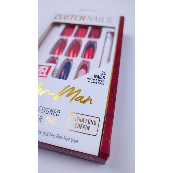 Clutch Nails x Marvel Spider-Man Extra Long Coffin Press-On Nails – Set of 24 - Picture 2 of 5